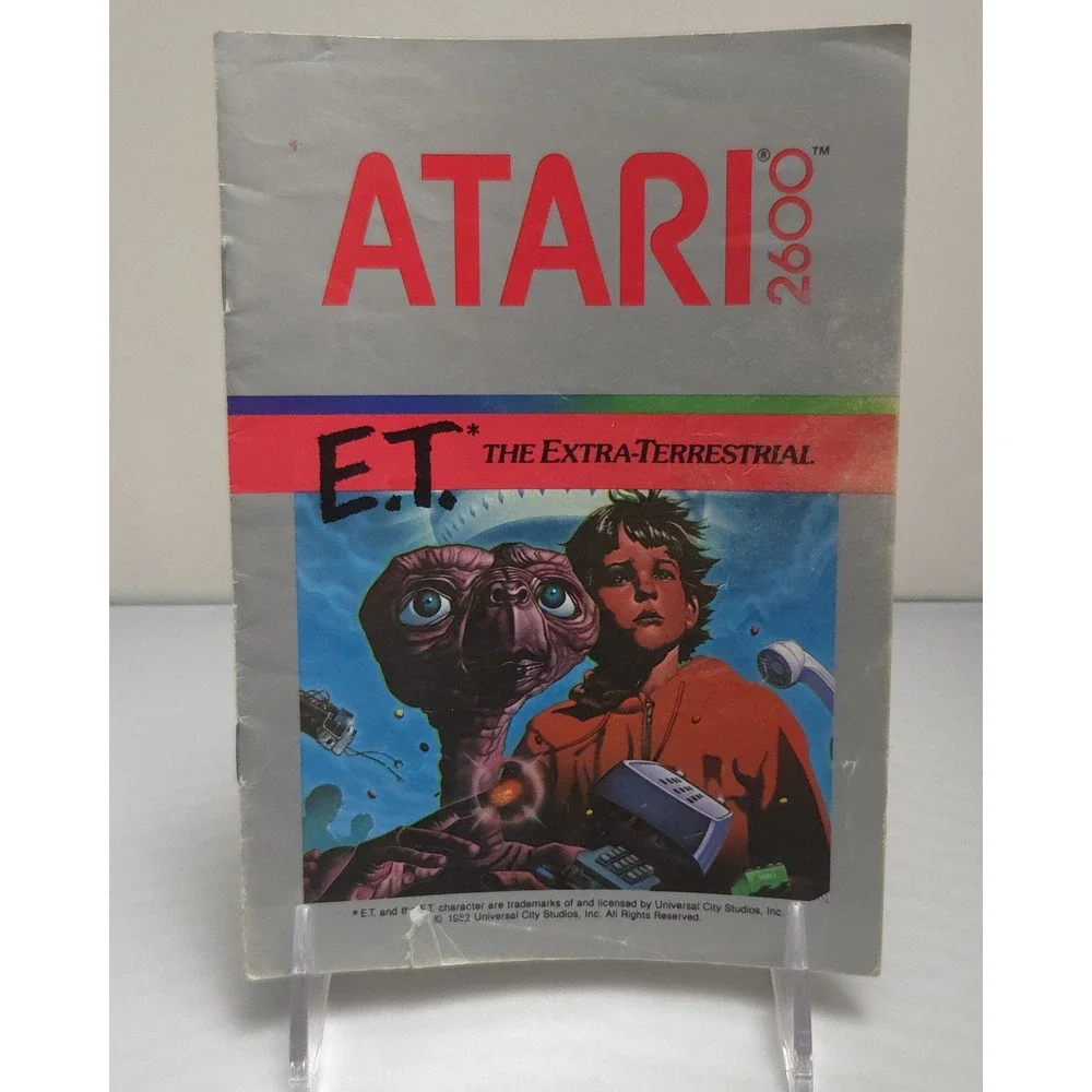 E.T. The Extra-Terrestrial (1982 Atari 2600) Cartridge & Manual - Tested & Works